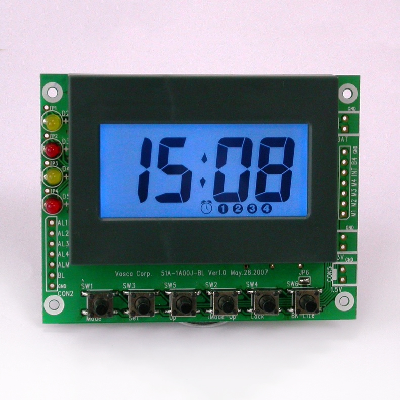 Módulo de reloj de alerta perpetua con retroiluminación azul