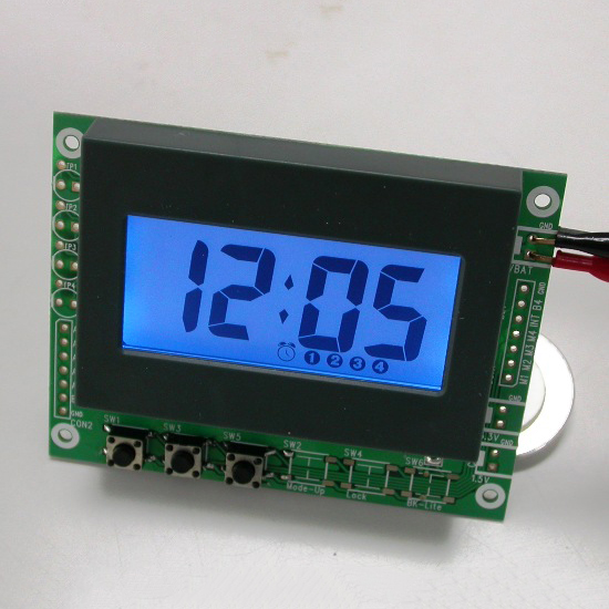 Módulo de reloj LCD con retroiluminación azul