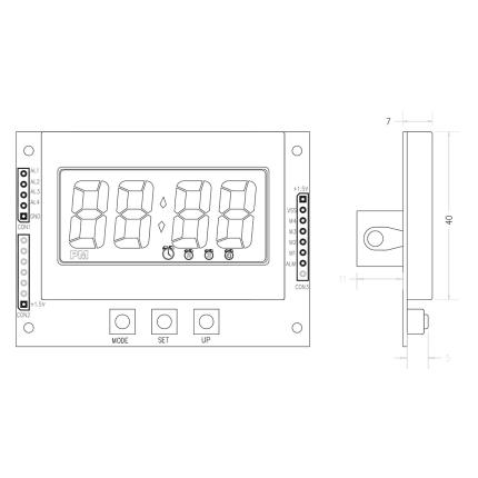 schematische Zeichnung des digitalen LCD-Perpetuum-Zeit-Moduls
