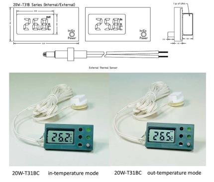 20W-T31BC, thermom&#xE8;tre interne