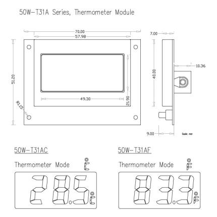 S&#xE9;rie 50W-T31AC, module de thermom&#xE8;tre