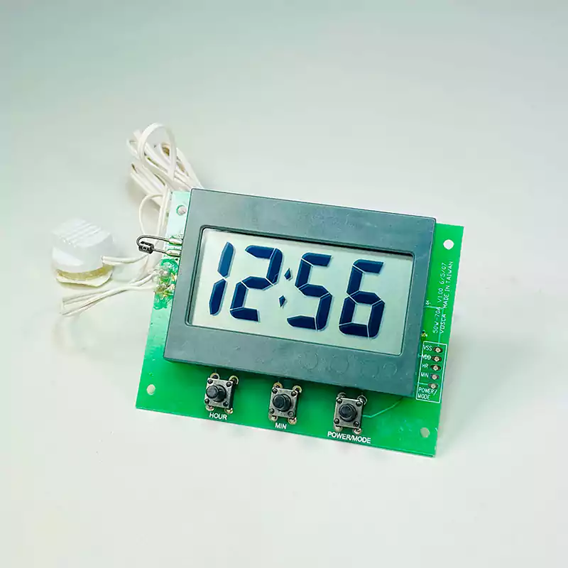 Thermometer clock with internal/external sensor, 50W-T31DC, clock mode
