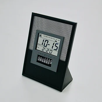 reloj de calendario perpetuo LCD transparente con alarma, CL203