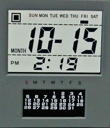 see-through LCD perpetual calendar clock with alarm, CL203