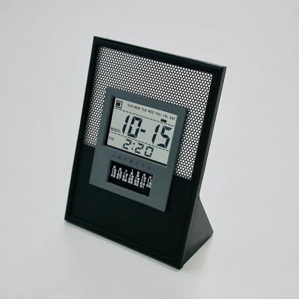 clear LCD perpetual calender alarm clock